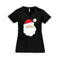 thumbnail image 1 of Inktastic Santa Claus, Smiling Santa, Red Hat, White Beard Women's Plus Size V-Neck T-Shirt, 1 of 5