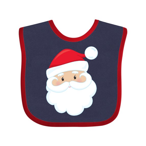 Inktastic Santa Claus, Smiling Santa, Santa Hat, Christmas Boys or Girls Baby Bib