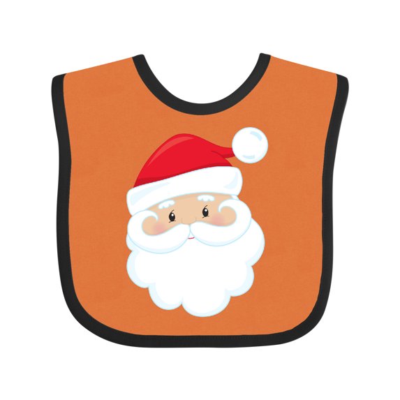 Inktastic Santa Claus, Smiling Santa, Santa Hat, Christmas Boys or Girls Baby Bib