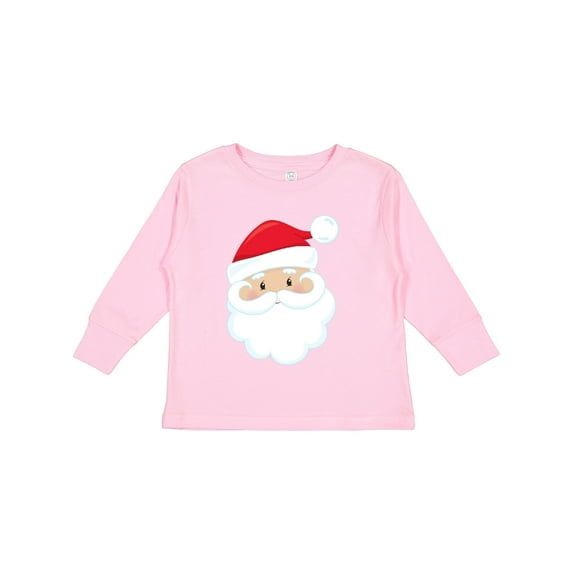 Inktastic Santa Claus, Smiling Santa, Santa Hat, Christmas Boys or Girls Long Sleeve Toddler T-Shirt