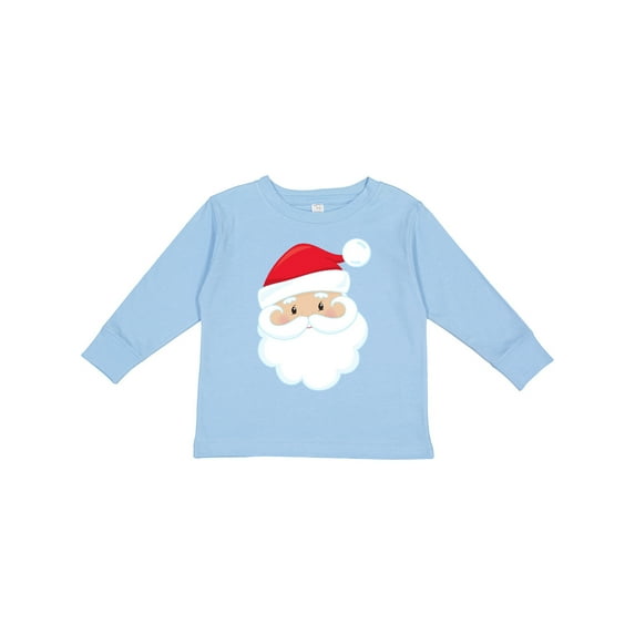 Inktastic Santa Claus, Smiling Santa, Santa Hat, Christmas Boys or Girls Long Sleeve Toddler T-Shirt