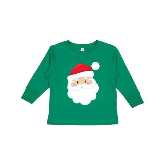 Inktastic Santa Claus, Smiling Santa, Santa Hat, Christmas Boys or Girls Long Sleeve Toddler T-Shirt