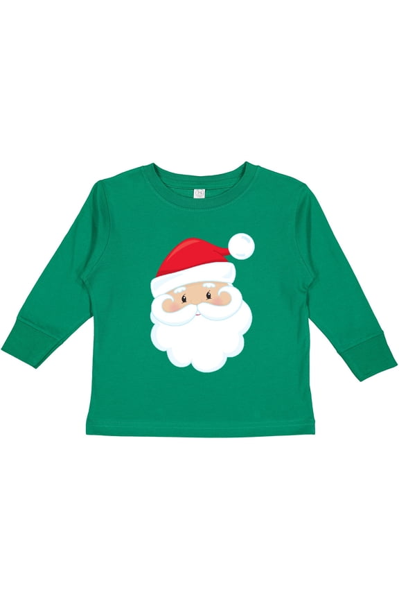 Santa Claus, Smiling Santa, Santa Hat, Christmas Boys or Girls Long Sleeve Toddler T-Shirt