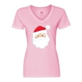 thumbnail image 1 of Inktastic Santa Claus, Smiling Santa, Santa Hat, Christmas Women's V-Neck T-Shirt, 1 of 5