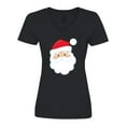 thumbnail image 1 of Inktastic Santa Claus, Smiling Santa, Santa Hat, Christmas Women's V-Neck T-Shirt, 1 of 5