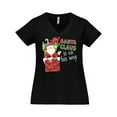 thumbnail image 1 of Inktastic Santa Claus is on His Way Christmas Women's Plus Size V-Neck T-Shirt, 1 of 5