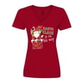 thumbnail image 1 of Inktastic Santa Claus is on His Way Christmas Women's V-Neck T-Shirt, 1 of 5