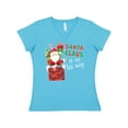 thumbnail image 1 of Inktastic Santa Claus is on His Way Christmas Women's V-Neck T-Shirt, 1 of 5