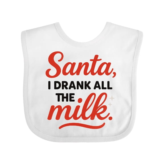 Inktastic Santa I Drank All the Milk Funny Christmas Boys or Girls Baby Bib