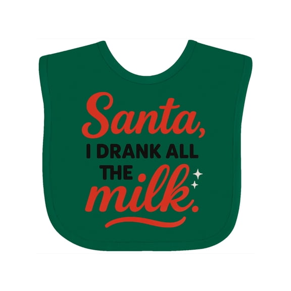 Inktastic Santa I Drank All the Milk Funny Christmas Boys or Girls Baby Bib