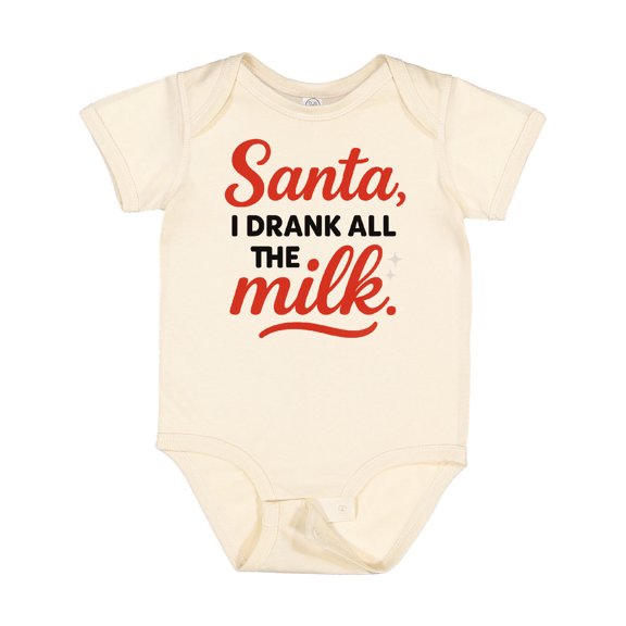 Inktastic Santa I Drank All the Milk Funny Christmas Boys or Girls Baby Bodysuit