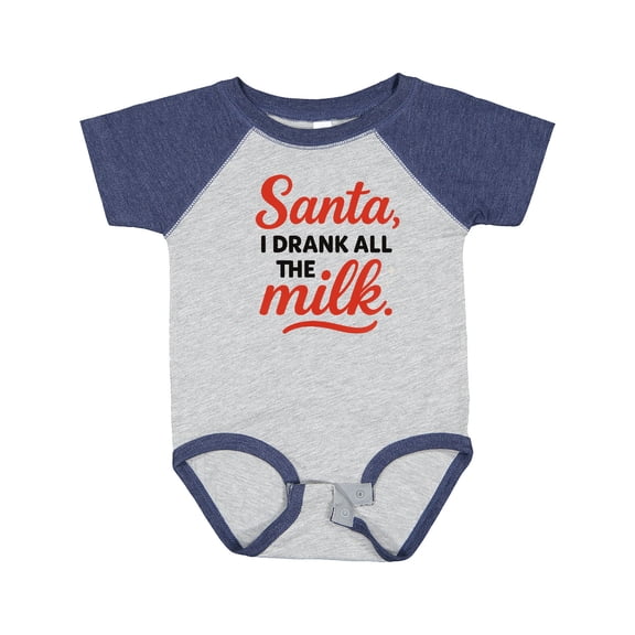 Inktastic Santa I Drank All the Milk Funny Christmas Boys or Girls Baby Bodysuit