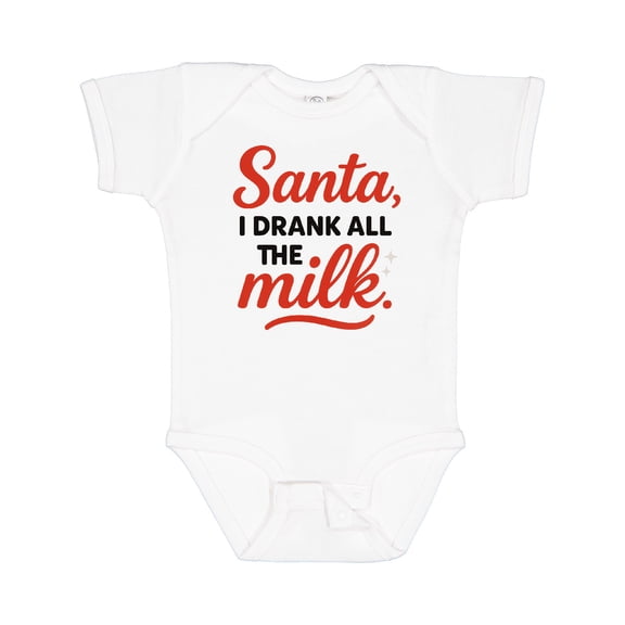 Inktastic Santa I Drank All the Milk Funny Christmas Boys or Girls Baby Bodysuit
