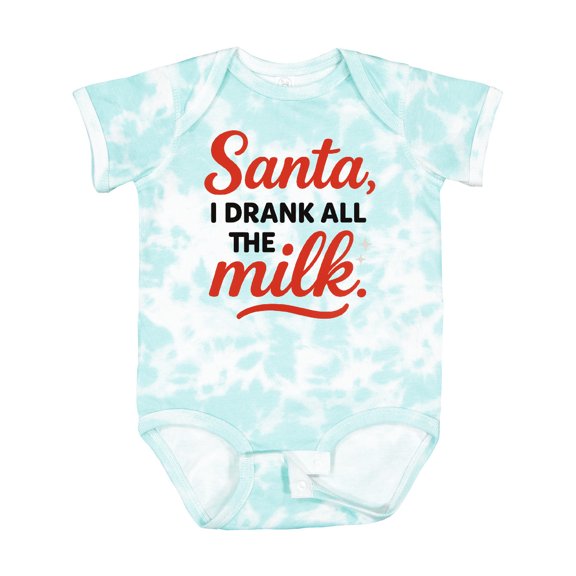 Inktastic Santa I Drank All the Milk Funny Christmas Boys or Girls Baby Bodysuit