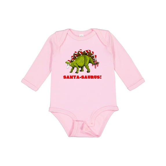 Inktastic Santa-Saurus Christmas Dinosaur Boys or Girls Long Sleeve Baby Bodysuit