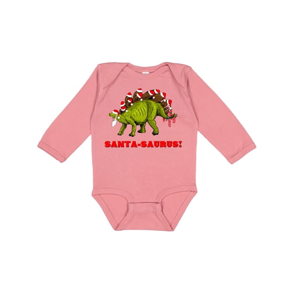 Inktastic Santa-Saurus Christmas Dinosaur Boys or Girls Long Sleeve Baby Bodysuit