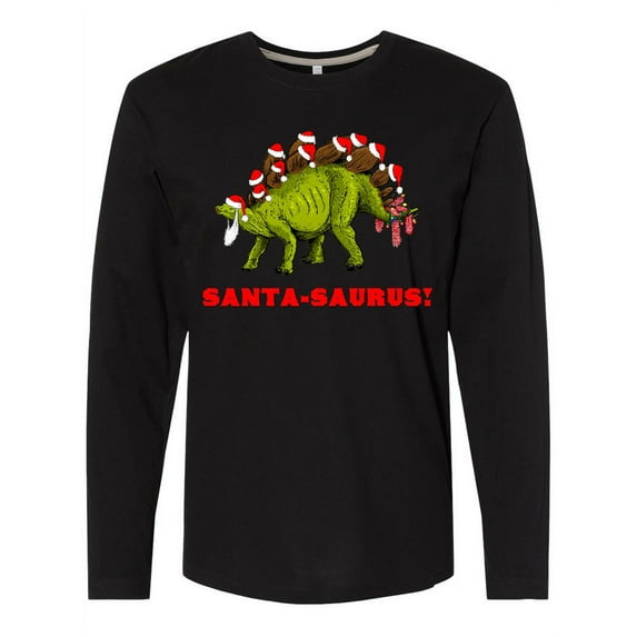 Inktastic Santa-Saurus Christmas Dinosaur Long Sleeve T-Shirt