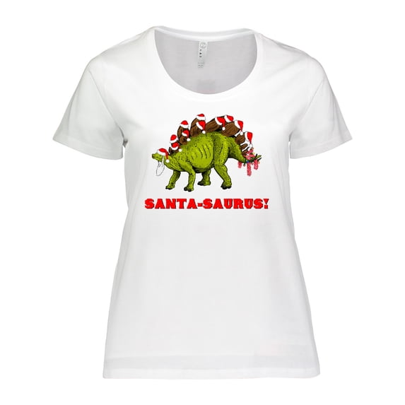 Inktastic Santa-Saurus Christmas Dinosaur Women's Plus Size T-Shirt