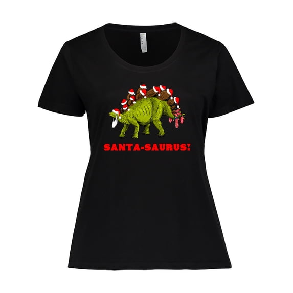 Inktastic Santa-Saurus Christmas Dinosaur Women's Plus Size T-Shirt