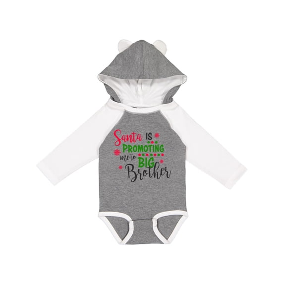 Inktastic Santa is Promoting Me to Big Brother Boys Long Sleeve Baby Bodysuit