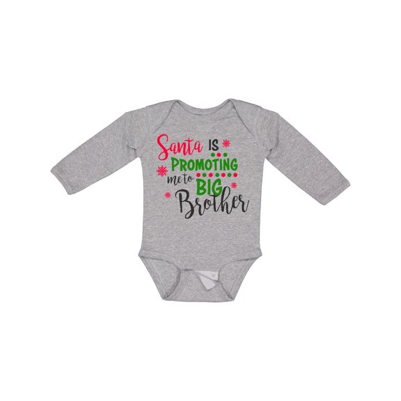 Inktastic Santa is Promoting Me to Big Brother Boys Long Sleeve Baby Bodysuit