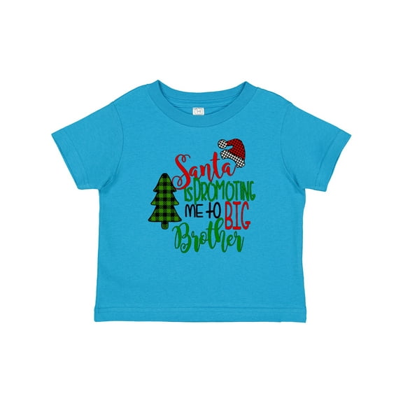 Inktastic Santa is Promoting Me to Big Brother Green Plaid Tree Boys Baby T-Shirt