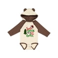 thumbnail image 1 of Inktastic Santa is Promoting Me to Big Brother Green Plaid Tree Boys Long Sleeve Baby Bodysuit, 1 of 5