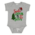 thumbnail image 1 of Inktastic Santa is Promoting Me to Big Sister Green Plaid Tree Girls Baby Bodysuit, 1 of 5
