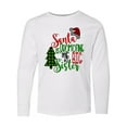 thumbnail image 1 of Inktastic Santa is Promoting Me to Big Sister Green Plaid Tree Long Sleeve Youth T-Shirt, 1 of 5