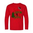thumbnail image 1 of Inktastic Santa is Promoting Me to Big Sister Green Plaid Tree Long Sleeve Youth T-Shirt, 1 of 5