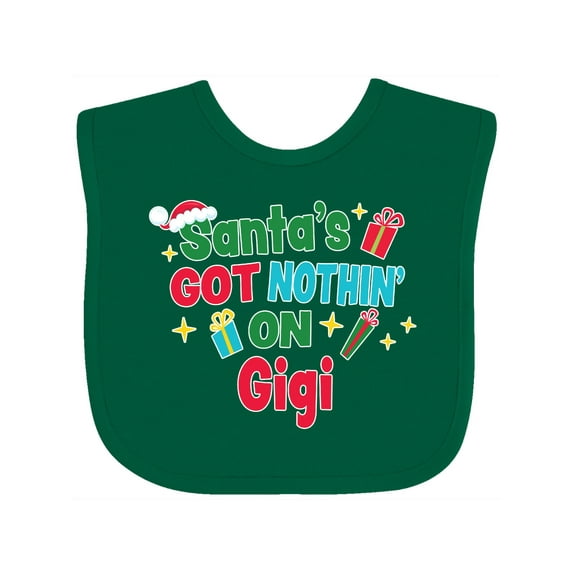 Inktastic Santa's Got Nothin' on Gigi with Christmas Presents Boys or Girls Baby Bib