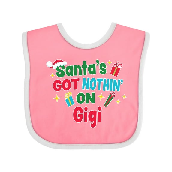 Inktastic Santa's Got Nothin' on Gigi with Christmas Presents Boys or Girls Baby Bib