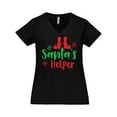 thumbnail image 1 of Inktastic Santa's Helper, Elf Shoes, Christmas - Red Green Women's Plus Size V-Neck T-Shirt, 1 of 5