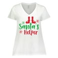 thumbnail image 1 of Inktastic Santa's Helper, Elf Shoes, Christmas - Red Green Women's Plus Size V-Neck T-Shirt, 1 of 5