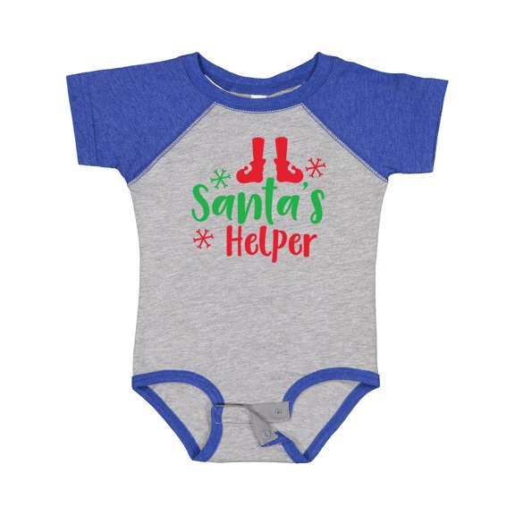 Inktastic Santa's Helper, Elf Shoes, Snowflakes, Christmas Boys or Girls Baby Bodysuit