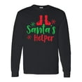 thumbnail image 1 of Inktastic Santa's Helper, Elf Shoes, Snowflakes, Christmas Long Sleeve T-Shirt, 1 of 5
