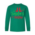 thumbnail image 1 of Inktastic Santa's Helper, Elf Shoes, Snowflakes, Christmas Long Sleeve Youth T-Shirt, 1 of 4