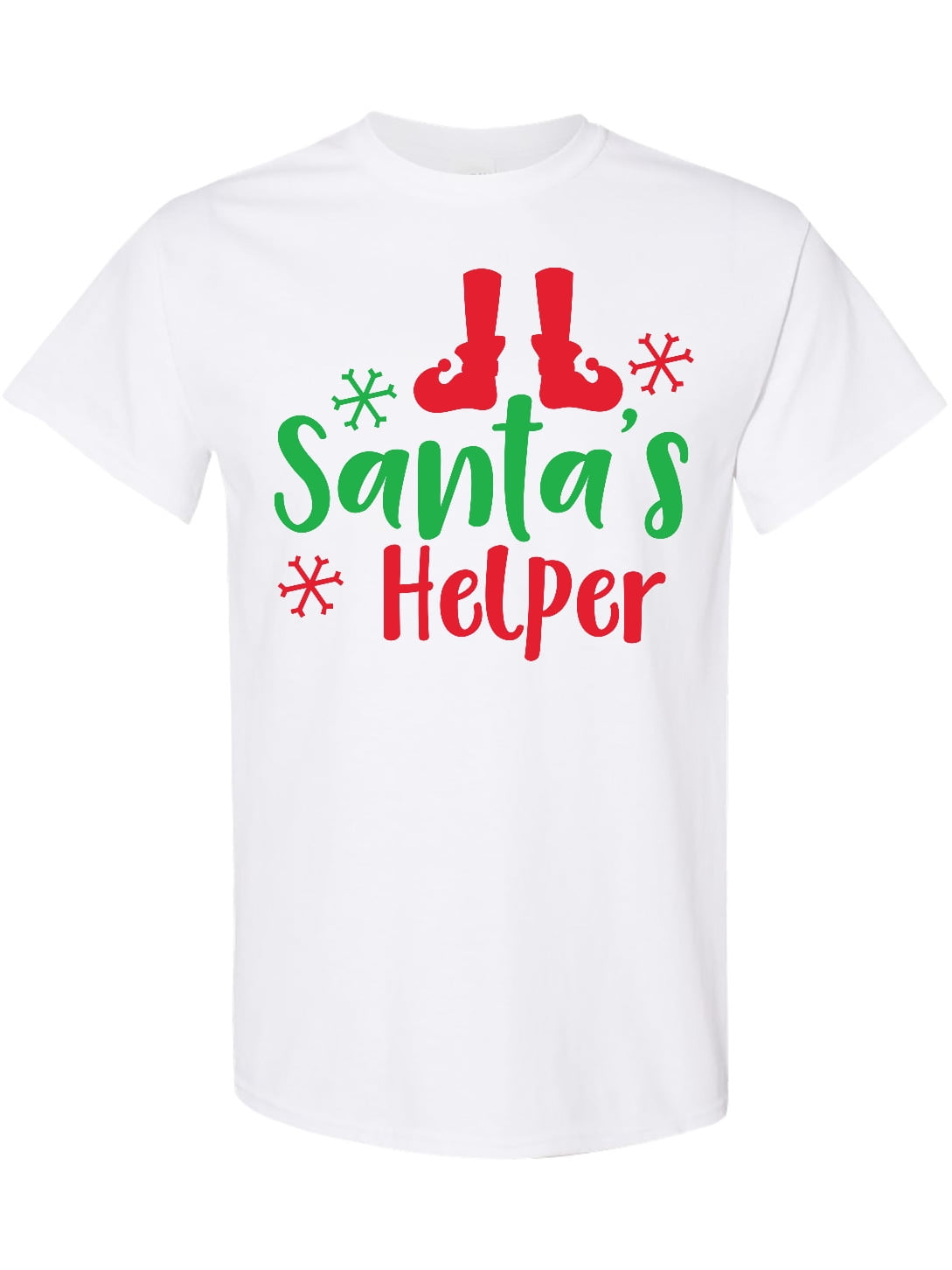 Inktastic Santa's Helper, Elf Shoes, Snowflakes, Christmas T-Shirt