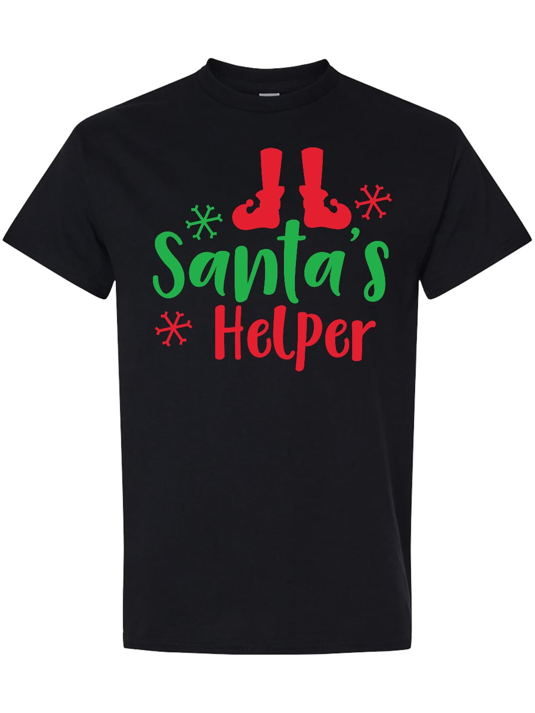 Inktastic Santa's Helper, Elf Shoes, Snowflakes, Christmas T-Shirt