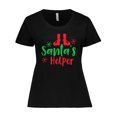 thumbnail image 1 of Inktastic Santa's Helper, Elf Shoes, Snowflakes, Christmas Women's Plus Size T-Shirt, 1 of 5