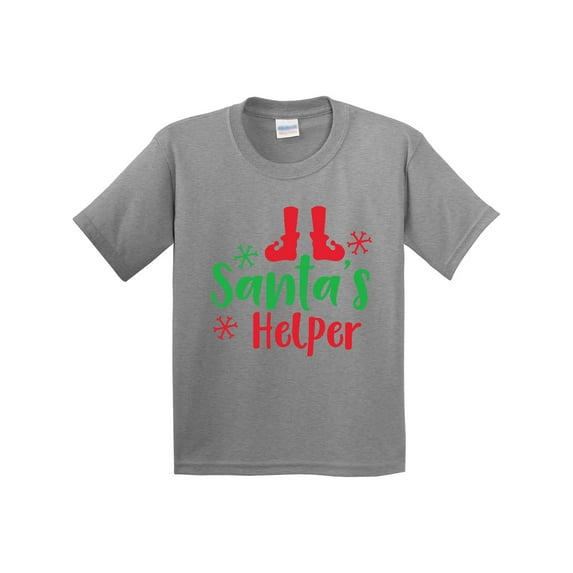 Inktastic Santa's Helper, Elf Shoes, Snowflakes, Christmas Youth T-Shirt