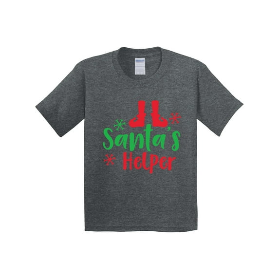 Inktastic Santa's Helper, Elf Shoes, Snowflakes, Christmas Youth T-Shirt