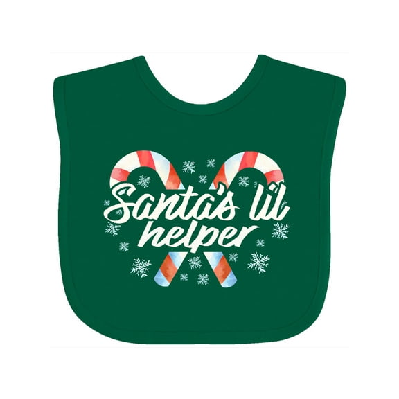 Inktastic Santa's Little Helper Boys or Girls Baby Bib