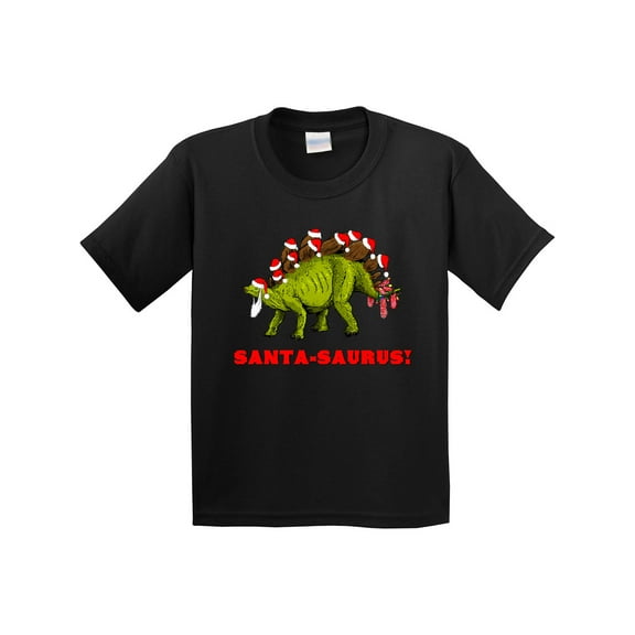 Inktastic Santa-saurus Christmas Dinosaur Youth T-Shirt