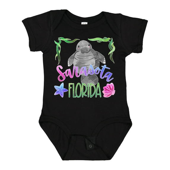 Inktastic Sarasota Florida Cute Swimming Manatee Boys or Girls Baby Bodysuit