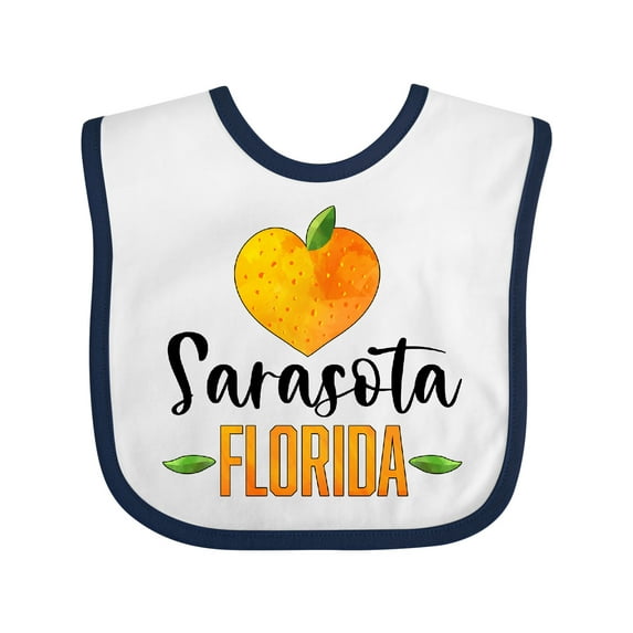 Inktastic Sarasota Florida Orange in Heart Boys or Girls Baby Bib