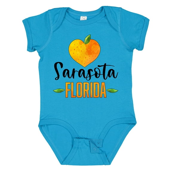 Inktastic Sarasota Florida Orange in Heart Boys or Girls Baby Bodysuit