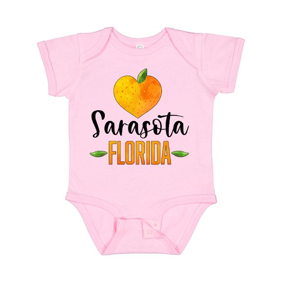 Inktastic Sarasota Florida Orange in Heart Boys or Girls Baby Bodysuit