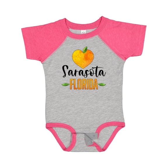 Inktastic Sarasota Florida Orange in Heart Boys or Girls Baby Bodysuit