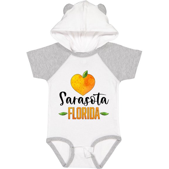 Inktastic Sarasota Florida Orange in Heart Boys or Girls Baby Bodysuit